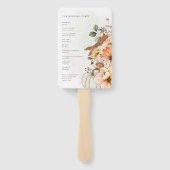 秋の花模様パンプキンウォーターカラー結婚式 プログラム ハンドファン (裏面)