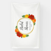 秋の花模様ブライダルシャワー 横断幕 (縦)