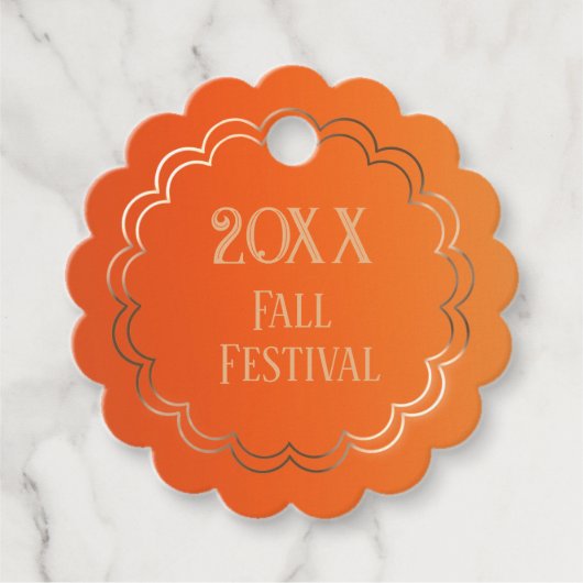 秋の花模様メッセージカード フェイバータグ (正面)