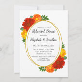 秋の花模様リハーサルディナー 招待状 (正面)