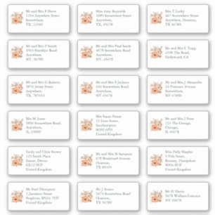 秋の花模様個人受取人名住所 シール