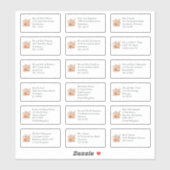 秋の花模様個人受取人名住所 シール (シート)