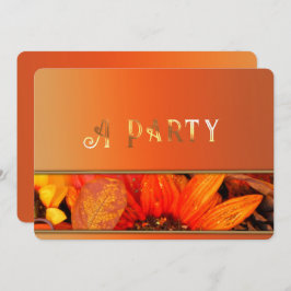 秋の花模様招待状 招待状