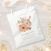 秋の花模様新着氏名結婚付け フェイバーバッグ (クリップ留めされた状態)