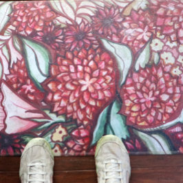 秋の花模様 ドアマット