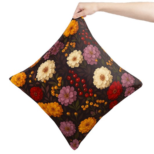 秋の花模様 – ファームハウスボホ クッション