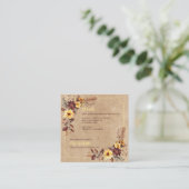 秋の花模様&宿泊情報秋の結婚式 エンクロージャーカード (スタンド正面)