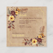 秋の花模様&宿泊情報秋の結婚式 エンクロージャーカード (正面)