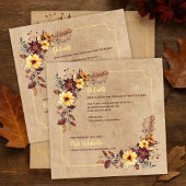 秋の花模様&宿泊情報秋の結婚式 エンクロージャーカード