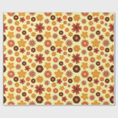 秋の花秋誕生祝いシームレス ラッピングペーパー (フラット)