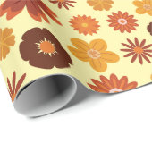 秋の花秋誕生祝いシームレス ラッピングペーパー (ロールコーナー)