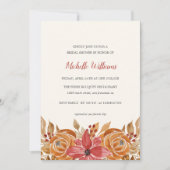 秋の花素朴ブライダルシャワー 招待状 (正面)