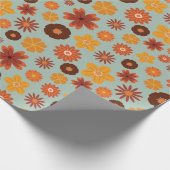 秋の花素朴継ぎ目のない感謝祭 ラッピングペーパー (角)