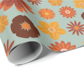 秋の花素朴継ぎ目のない感謝祭 ラッピングペーパー (ロールコーナー)