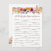 秋の花結婚のアドバイスカード（オレンジ色） ポストカード (正面/裏面)