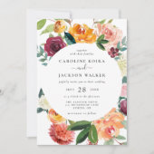 秋の花結婚式招待状 招待状 (正面)