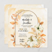 秋の花葉々パンプキンスクリスチャン結婚ズ 招待状 (正面/裏面)