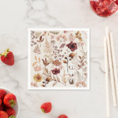 秋の花葉と水彩 スタンダードカクテルナプキン (インサイチュ)