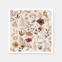 秋の花葉と水彩