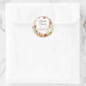 秋の花輪ホワイトパンプキンブライダルシャワー ラウンドシール (バッグ)