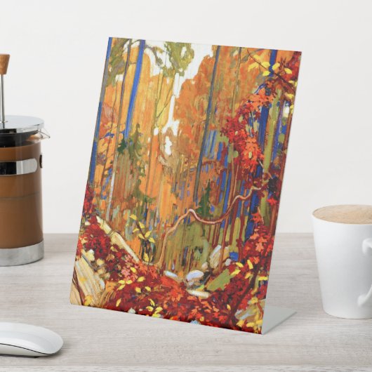 秋の花輪、カラフルな絵画 台座サイン (インサイチュ)
