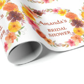 秋の花輪 ブライダルシャワー ラッピングペーパー (ロールコーナー)