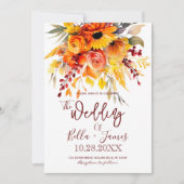 秋の花開け結婚式招待状 招待状 (正面)