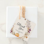 秋の花飾りパンプキンボヘミアベイビーシャワー フェイバータグ (インサイチュ)