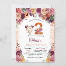 秋の花飾りフクロウ誕生日