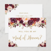 秋の花飾り◇私の伴娘になってくれる？ 招待状 (正面/裏面)