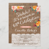 秋の花65thサプライズバースデーパーティー招待状 招待状 (正面/裏面)