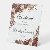 秋の花80th誕生日パーティーへようこそ 台座サイン (正面)