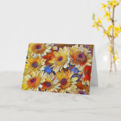 秋の花 アート ノート カード (黄色い花)