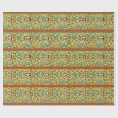 秋の花、ウィリアム・モリスのカラフル ラッピングペーパー (フラット)