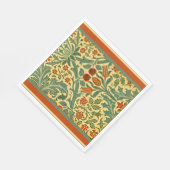 秋の花、ウィリアム・モリスの有名な模様。 スタンダードランチョンナプキン (角)