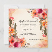 秋の花 ウェディング セーブ・ザ・デート (裏面)