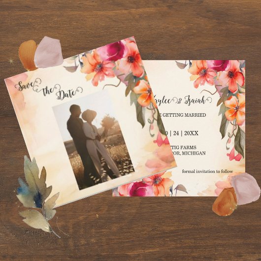 秋の花 ウェディング セーブ・ザ・デート