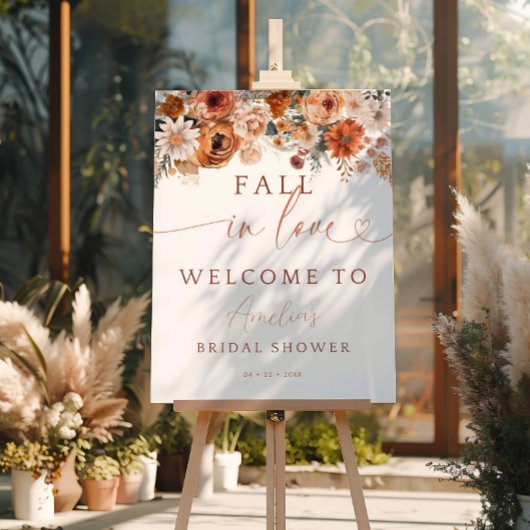 秋の花 ウェルカムサイン Fall In Love ポスター