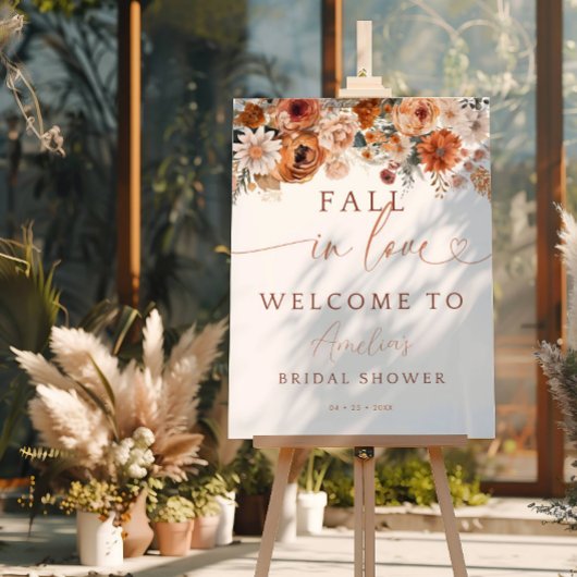 秋の花 ウェルカムサイン Fall In Love ポスター