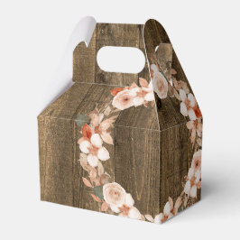 秋の花 ウッド ウォーターカラー ウェディング フェイバーボックス