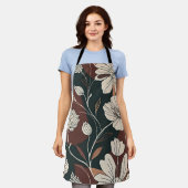 秋の花 エプロン (着用した状態)