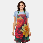 秋の花 エプロン (着用した状態)