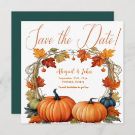 秋の花/カボチャセーブ・ザ・デート案内 セーブザデート
