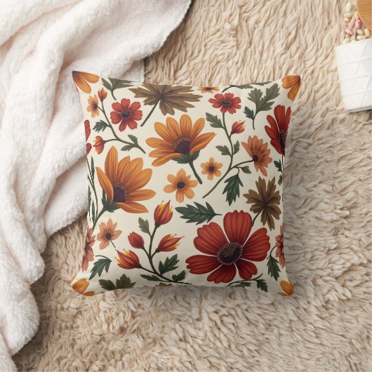 秋の花 クッション (ブランケット)