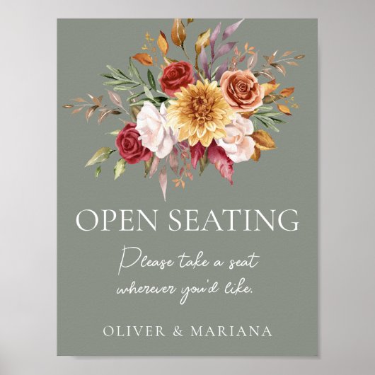 秋の花 サージュグリーン 結婚式 オープンレジストリ サイン (正面)