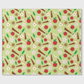 秋の花、シナモン、スターアニス、Appleシームレス ラッピングペーパー (フラット)