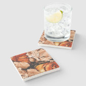 秋の花 ストーンコースター (横)