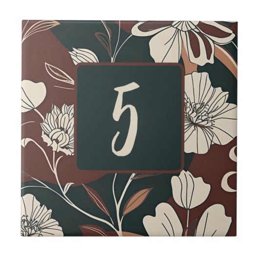 秋の花 タイル (正面)