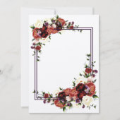 秋の花 テラコッタ クリーム ワインレッド 花 招待状 (正面)