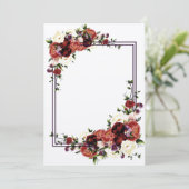 秋の花 テラコッタ クリーム ワインレッド 花 招待状 (スタンド正面)